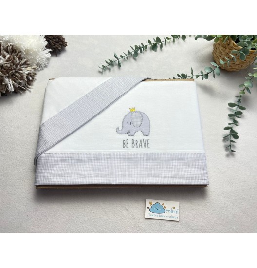 Jogo de Cama Flanela Elefante Coroa