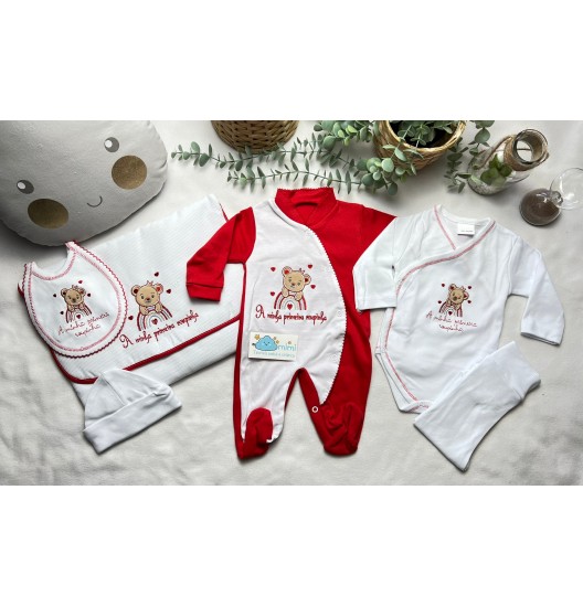 Kit 1ª Roupinha Arco íris Vermelho