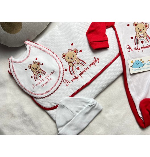 Kit 1ª Roupinha Arco íris Vermelho