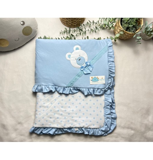 Manta + Babygrow Ursinho Azul 
