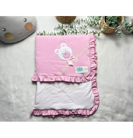 Manta + Babygrow Ursinho Rosa 
