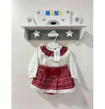 Conjunto Menina Xadrez Vermelho