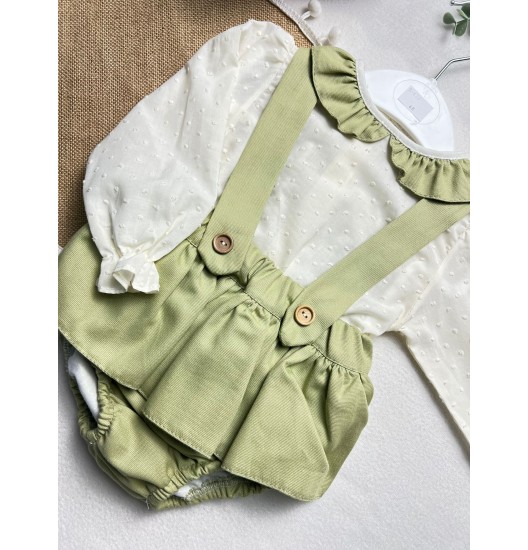 Conjunto com Saia Simples Verde