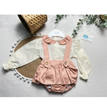 Conjunto com Saia Simples Rosa 