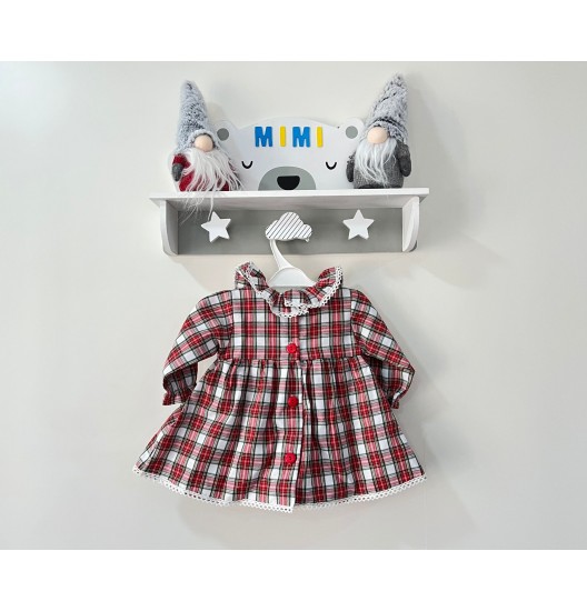 Vestido Xadrez Branco e Vermelho