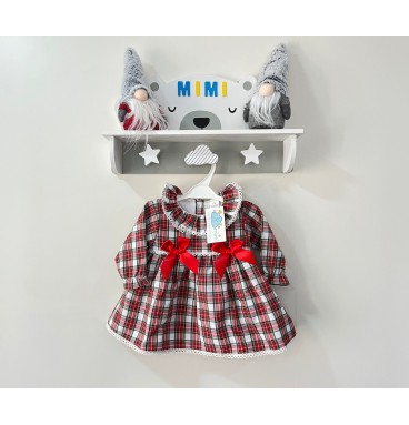 Vestido Xadrez Branco e Vermelho