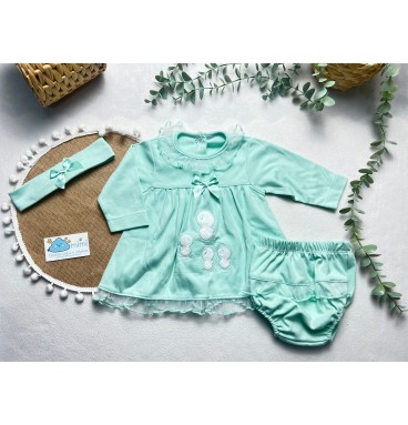 Vestido Patinhos Verde Água  