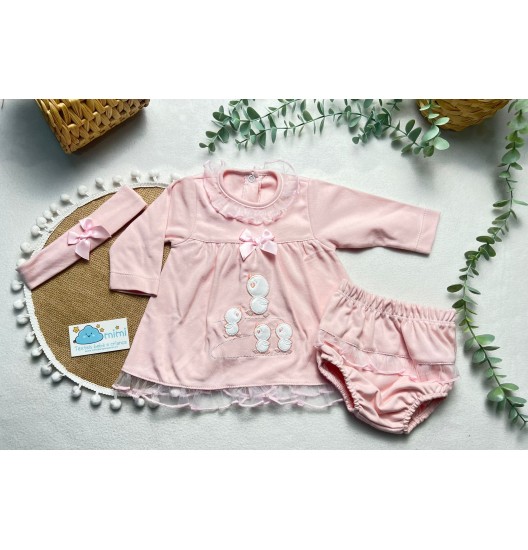 Vestido Patinhos Rosa Velho  